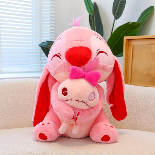 Peluche Stitch rose avec compagnon duo Ohana kawaii Disney