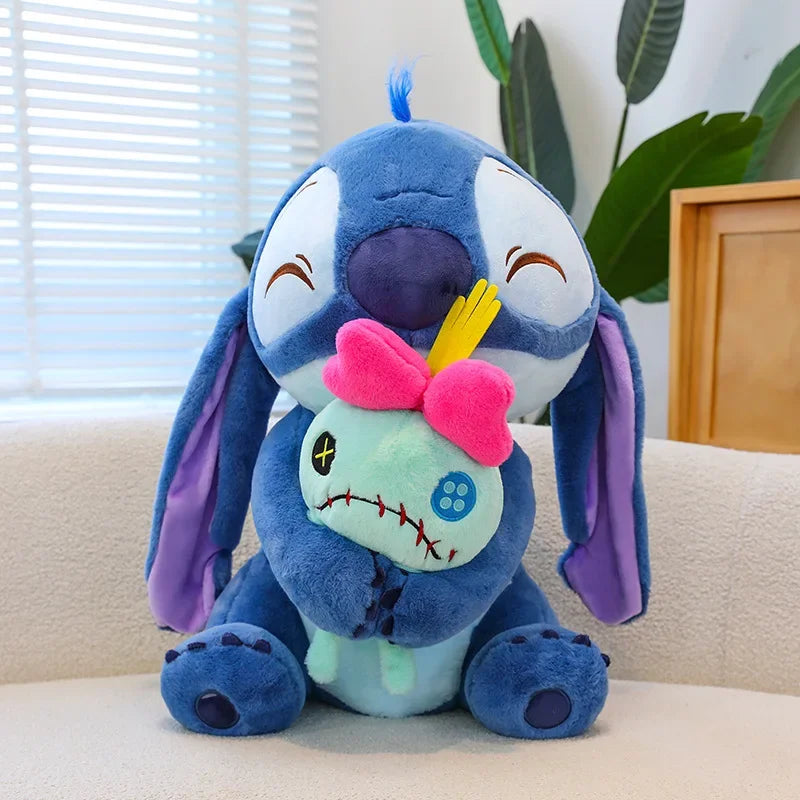 Peluche Stitch bleu avec compagnon