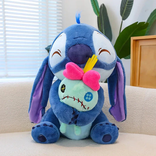 Peluche Stitch bleu avec compagnon